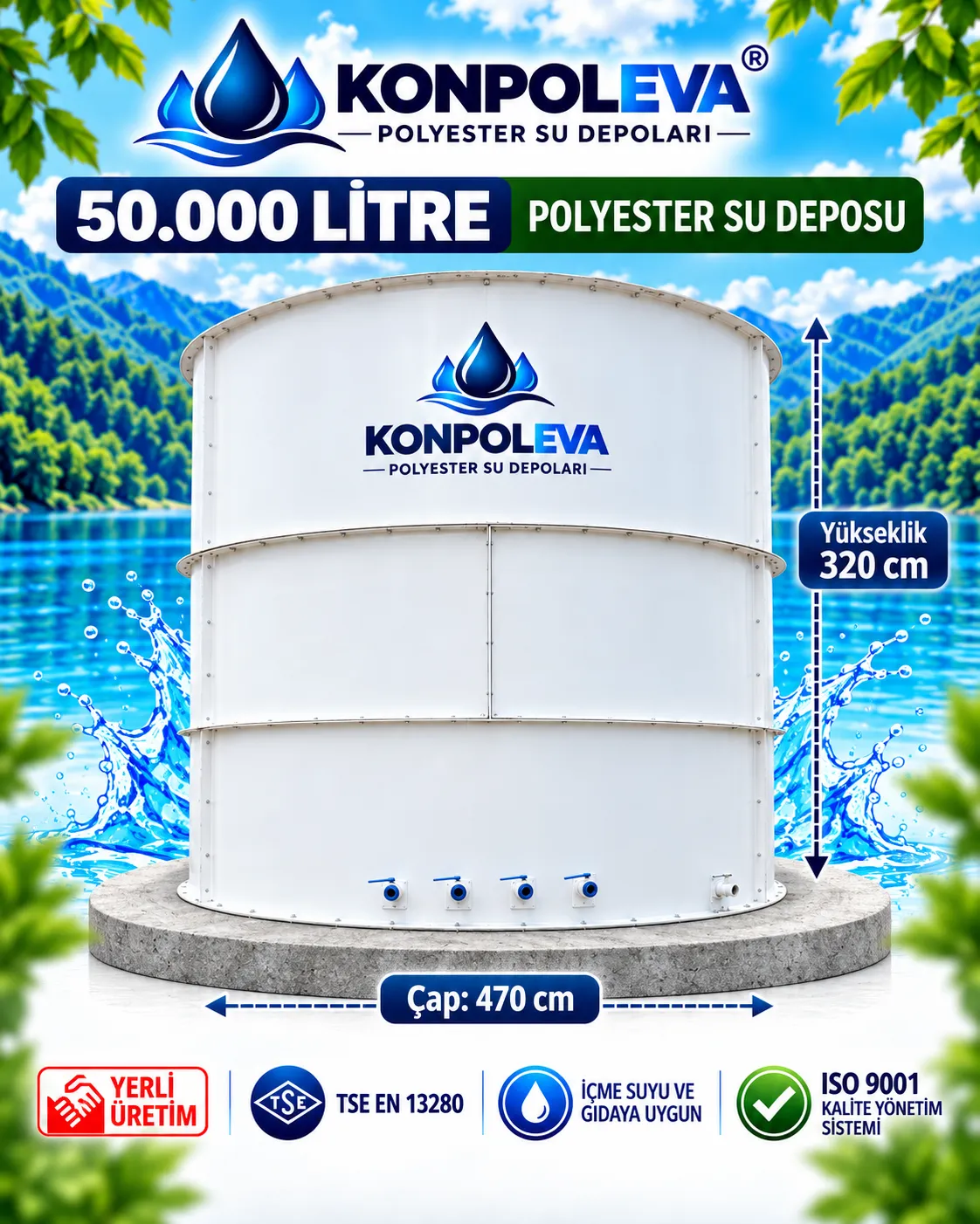 50Ton Su Deposu (50.000 Litre)