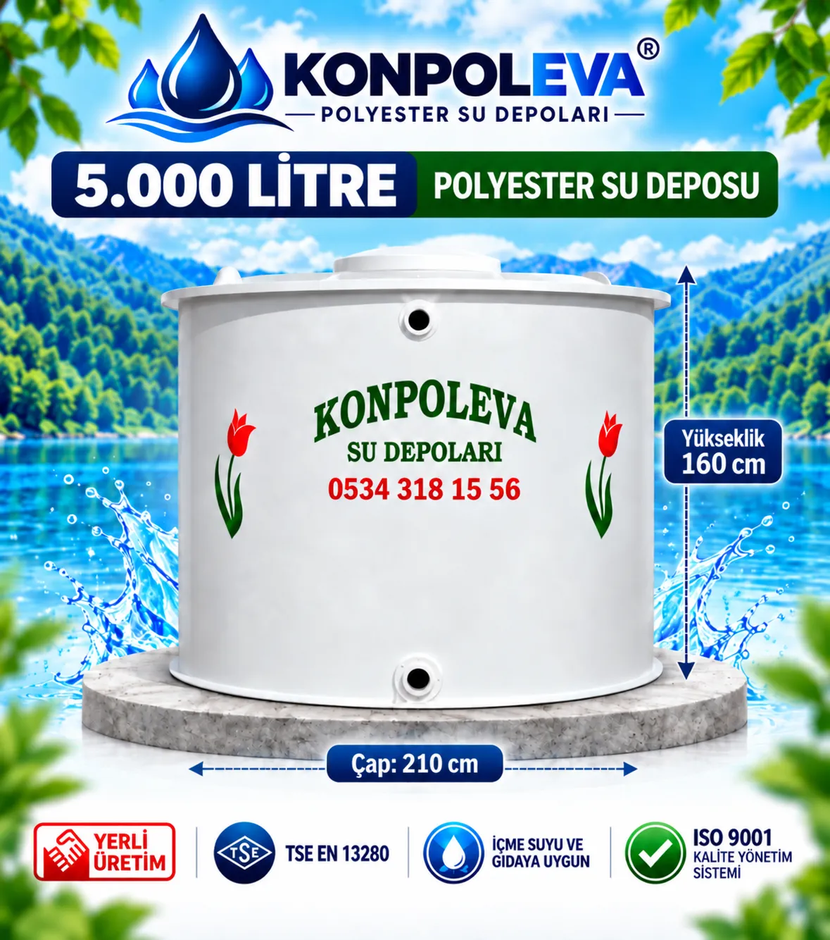 5 Ton Su Deposu (5.000 Litre)