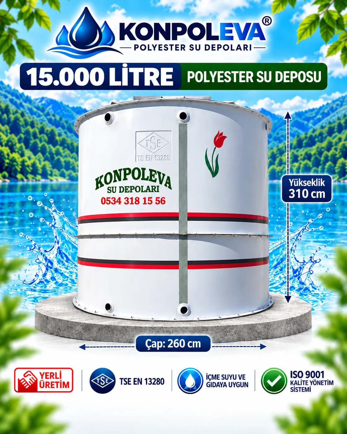 15 Ton Su Deposu (15.000 Litre)