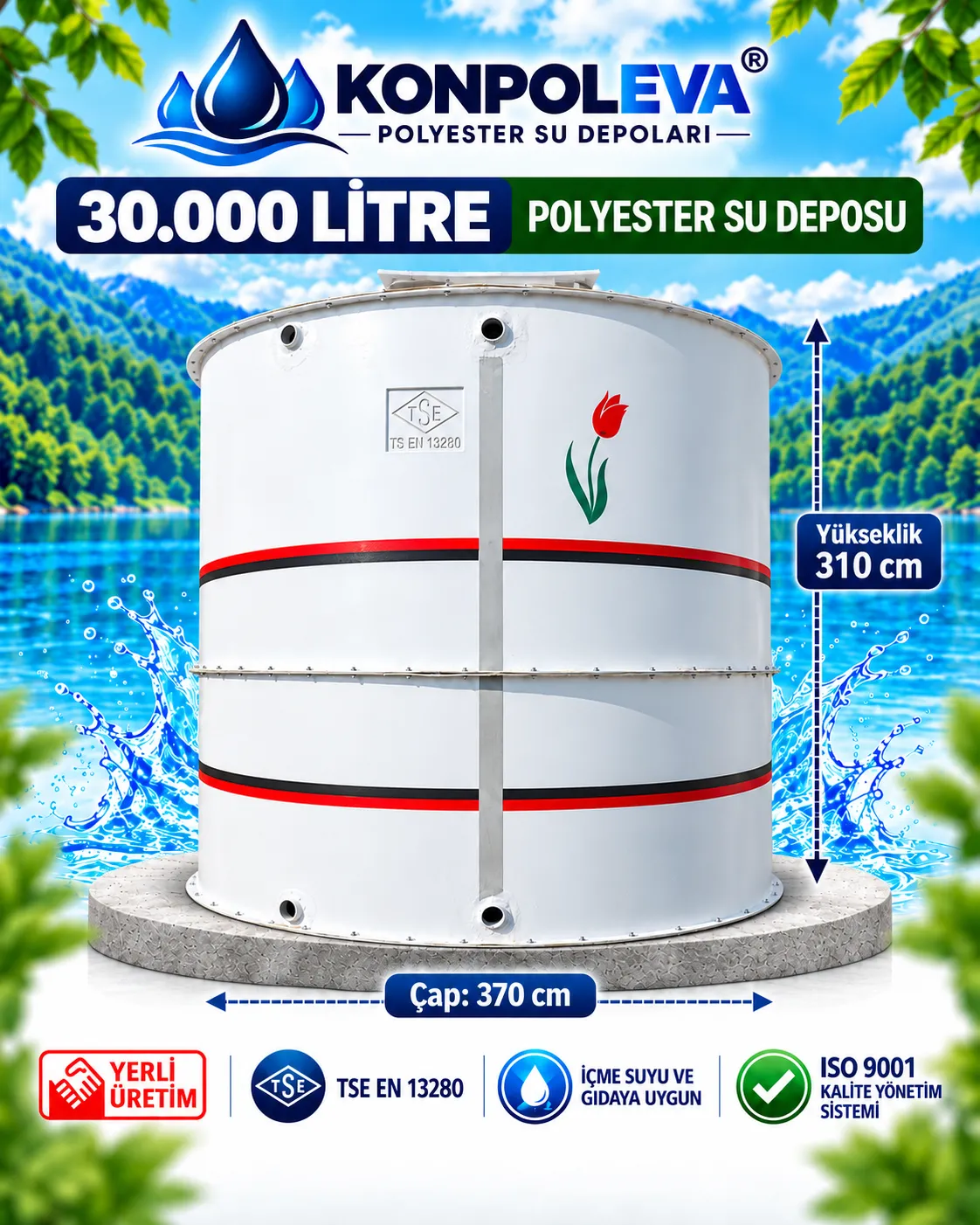 30 Ton Su Deposu (30.000 Litre)