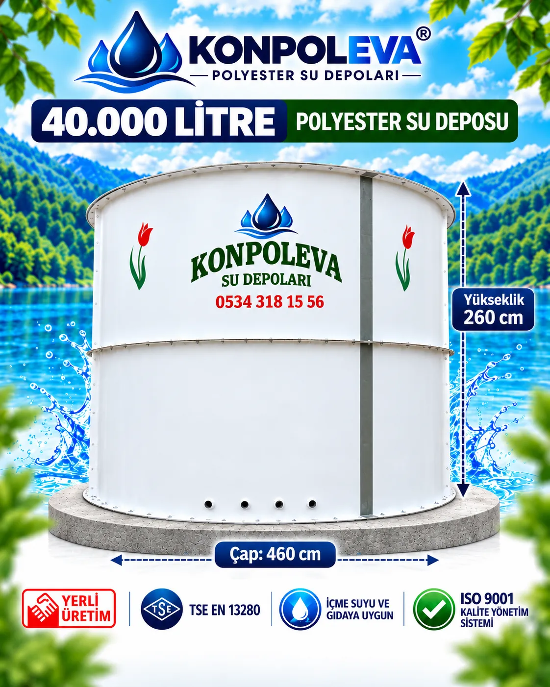 40 Ton Su Deposu (40.000 Litre)