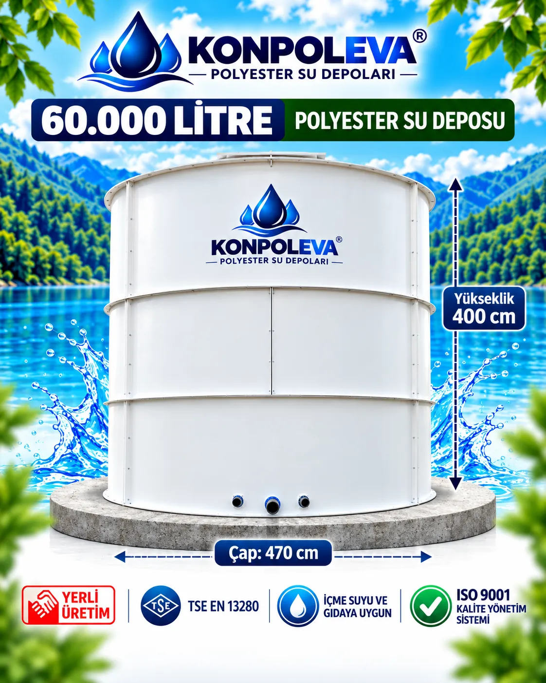 60 Ton Su Deposu (60.000 Litre)
